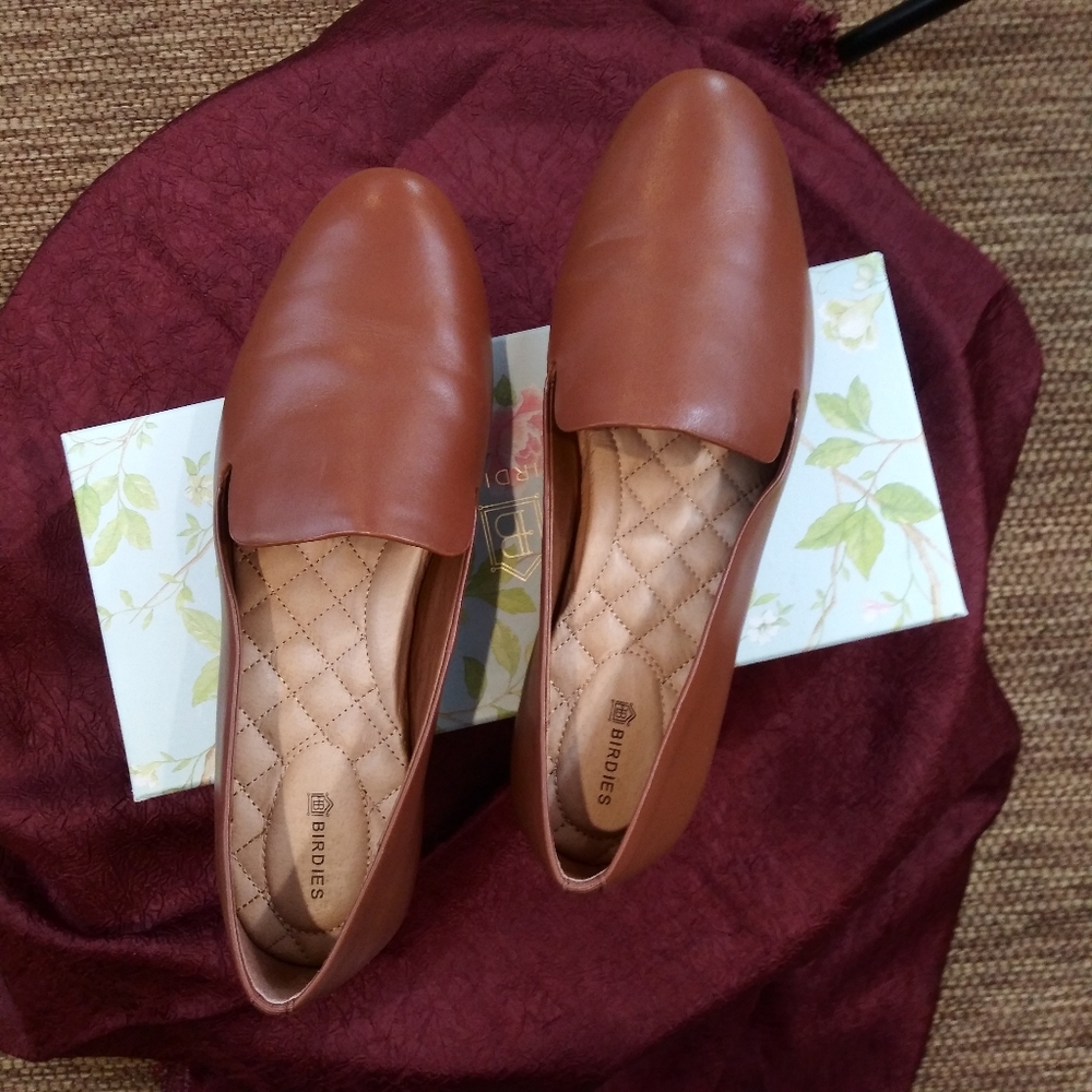 Birdies 9.5 NWBox Cognac Leather Flats